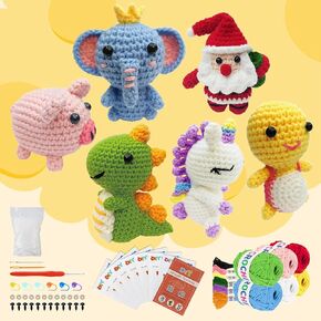 Flashbee 6pcs Crochet Kit للمبتدئين ، 2026 Knitting Kit Craft Knitting Crochet Kits مع دروس فيديو خطوة بخطوة ، مجموعة الكروشيه المبتدئين للبالغين in Kuwait