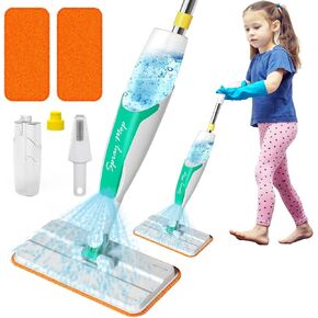 مجموعة تنظيف الأطفال Mop تنظف في الواقع ، Mini Stiddler Size Kids Pray Mop Works حقًا ، وأعمال صغيرة قابلة للفصل Mop Interactive Kid Play Play Gift for Boys Girls in Kuwait