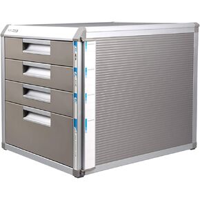 Desktop Storage Box with Drawers,with Lockable Drawers Flat File Cabinet,Aluminum Alloy Drawer Organizer(4 layer) in Saudi Arabia