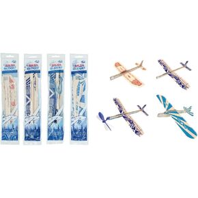 طقم الطائرات الخشبية البلسا - 4 حزمة الطراز الطائر والطائرات المطاطية الطائرات | لعبة في الهواء الطلق مجموعة للأطفال | الطائرات التعلم STEM | تجميع سهل لا حاجة الغراء in Kuwait