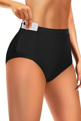 بدلة سباحة نسائية من Tempt Me ذات خصر عالٍ وتغطية كاملة للتحكم في البطن مع جيوب in Saudi Arabia