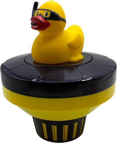 Poolzilla Diver Duck Chlorine Feeder - Floating Dispenser with Adjustable Collar Design for Optimal Dispersion - Hold Tablets up to 3" in Kuwait