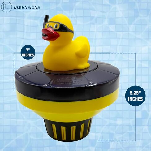 Poolzilla Diver Duck Chlorine Feeder - Floating Dispenser with Adjustable Collar Design for Optimal Dispersion - Hold Tablets up to 3" in Kuwait