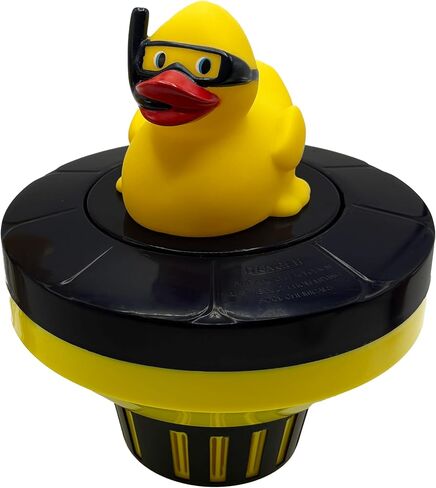 Poolzilla Diver Duck Chlorine Feeder - Floating Dispenser with Adjustable Collar Design for Optimal Dispersion - Hold Tablets up to 3" in Kuwait