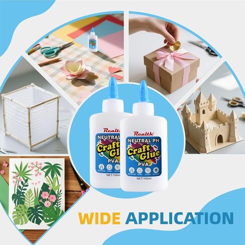 PVA Glue for Lawrs-DRIES واضحة ، لاصق محايد للأس الهيدروجيني للورق ، النسيج ، مشاريع DIY و SCRAPBOOKING-خالية من الأحماض ، مرنة ، رابطة قوية-3.38 FL OZ (100 مل) in Kuwait