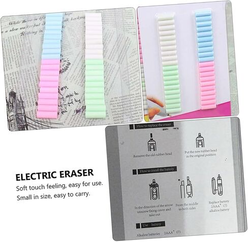 Gatuida 160pcs Electric Eraser Refills Rubber Eraser Cores Soft Touch Small Compatible with Power for Artists Students Teachers Drawing and Office Use Random Color in Saudi Arabia
