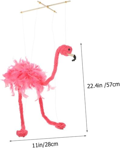 2pcs Plush Flamingo Marionette Puppet Interactive String Pubets Animal Lightweight Wear Plush Plush Vibrent in Kuwait