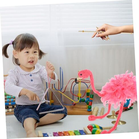 2pcs Plush Flamingo Marionette Puppet Interactive String Pubets Animal Lightweight Wear Plush Plush Vibrent in Kuwait