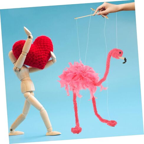 2pcs Plush Flamingo Marionette Puppet Interactive String Pubets Animal Lightweight Wear Plush Plush Vibrent in Kuwait