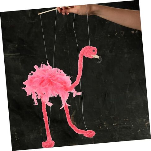 2pcs Plush Flamingo Marionette Puppet Interactive String Pubets Animal Lightweight Wear Plush Plush Vibrent in Kuwait