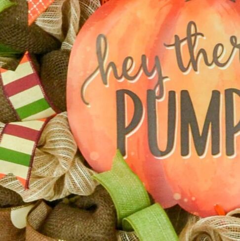Thanksgiving Door Wreath, Pumpkin Wreath for Front Door, Halloween Fall Autumn Orange Mesh Front Door Decor - Black White in Saudi Arabia