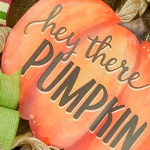 Thanksgiving Door Wreath, Pumpkin Wreath for Front Door, Halloween Fall Autumn Orange Mesh Front Door Decor - Black White in Saudi Arabia