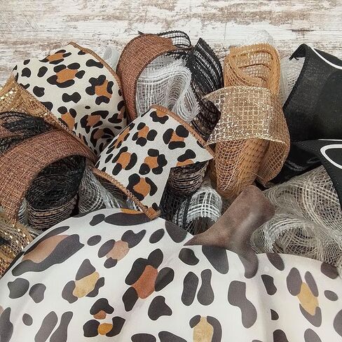 Pumpkin Door Wreaths - Animal Print Leopard Thanksgiving Fall Autumn Turquoise Mesh Front Door Decor - Halloween Blue Brown in Saudi Arabia