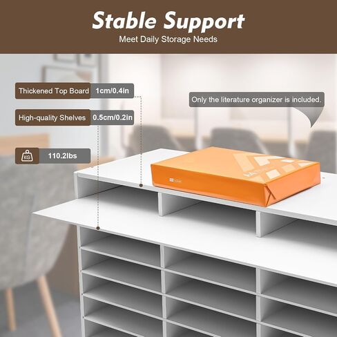 27 Compartments Literature Organizer, Desktop File Sorter Mail Center Paper Storage Cabinet Classroom Mailbox for Files Documents Papers Magazines(White) (White 27Slots) in Saudi Arabia