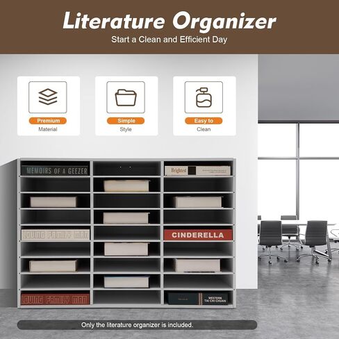 27 Compartments Literature Organizer, Desktop File Sorter Mail Center Paper Storage Cabinet Classroom Mailbox for Files Documents Papers Magazines(White) (White 27Slots) in Saudi Arabia