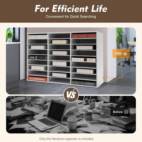 27 Compartments Literature Organizer, Desktop File Sorter Mail Center Paper Storage Cabinet Classroom Mailbox for Files Documents Papers Magazines(White) (White 27Slots) in Saudi Arabia