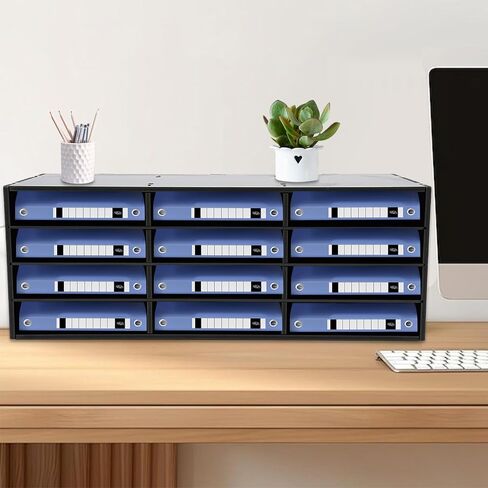 27 Compartments Literature Organizer, Desktop File Sorter Mail Center Paper Storage Cabinet Classroom Mailbox for Files Documents Papers Magazines(White) (White 27Slots) in Saudi Arabia