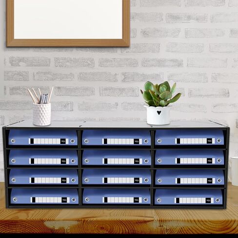 27 Compartments Literature Organizer, Desktop File Sorter Mail Center Paper Storage Cabinet Classroom Mailbox for Files Documents Papers Magazines(White) (White 27Slots) in Saudi Arabia