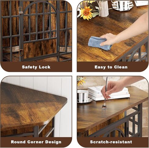 COZPAW Corner Dog Crate Furniture, 52 Inch Large Dog Kennel Indoor Wooden End Table, Modern Dog Cage Decorative Pet House TV Stand for Medium Large Dogs,Vintage Brown in Kuwait