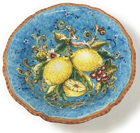 Ceramiche d'Arte Parrini - الفخار الفني للسيراميك الإيطالي يقدم وعاء للمعكرونة ، ريسو ، سلطة ، نمط الليمون أمالفي المصنوع في إيطاليا توسكان فلورنسا in Kuwait