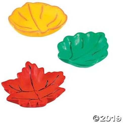 Do It Yourself Ceramic Leaf Shape Mini Bowls - Crafts for Kids and Fun Home Activities in Kuwait
