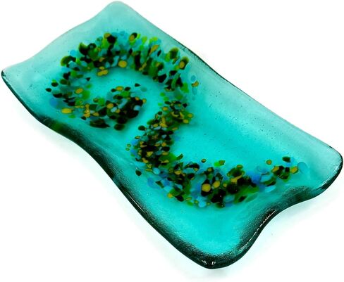 Beach Inspired Gift for Her Aquamarine Decorative Glass Dish in Saudi Arabia