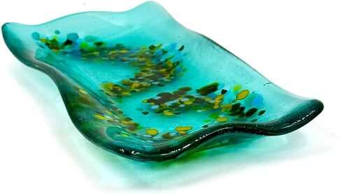 Beach Inspired Gift for Her Aquamarine Decorative Glass Dish in Saudi Arabia