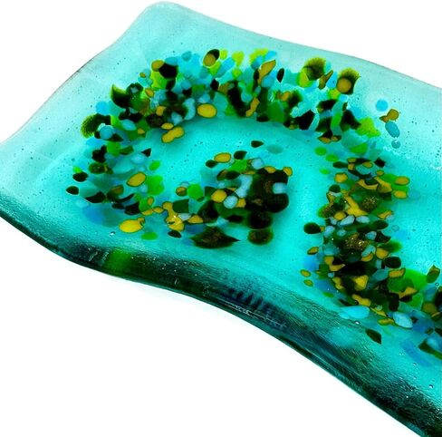 Beach Inspired Gift for Her Aquamarine Decorative Glass Dish in Saudi Arabia