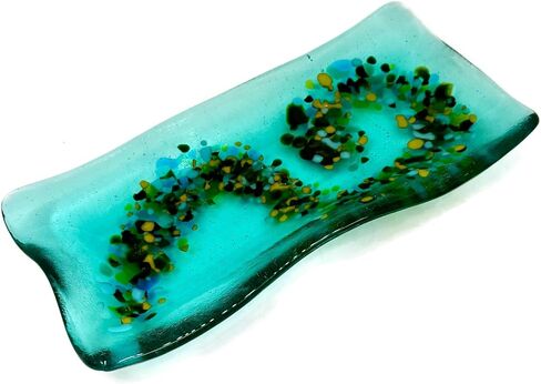 Beach Inspired Gift for Her Aquamarine Decorative Glass Dish in Saudi Arabia