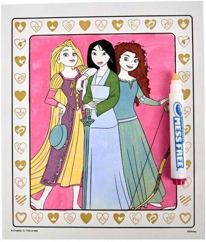 Crayola Color Wonder Disney Princess Glitter Pages & Mess Free Free ، مجموعة تلوين ، هدية للأطفال الصغار 3 وما فوق in Kuwait