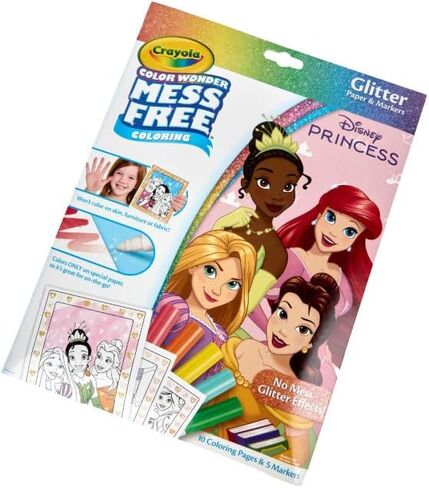 Crayola Color Wonder Disney Princess Glitter Pages & Mess Free Free ، مجموعة تلوين ، هدية للأطفال الصغار 3 وما فوق in Kuwait