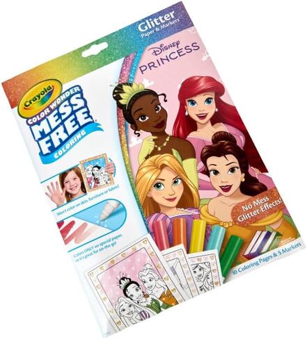 Crayola Color Wonder Disney Princess Glitter Pages & Mess Free Free ، مجموعة تلوين ، هدية للأطفال الصغار 3 وما فوق in Kuwait