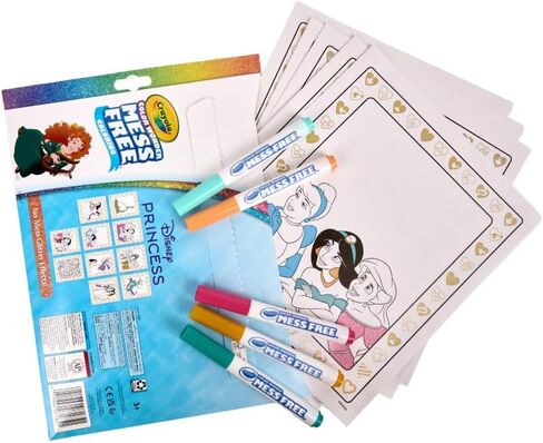 Crayola Color Wonder Disney Princess Glitter Pages & Mess Free Free ، مجموعة تلوين ، هدية للأطفال الصغار 3 وما فوق in Kuwait