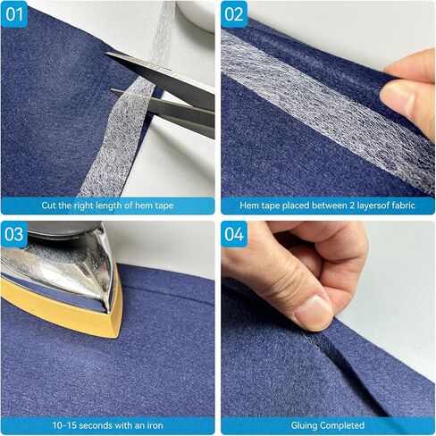 Cottnation Iron On Hem Tape, Fabric Fusing Hemming Tape: 0.4 Inch x 70 Yards Medium Weight Adhesive Web, No Sewing Needed, Ideal for Bonding and Crafting in Kuwait