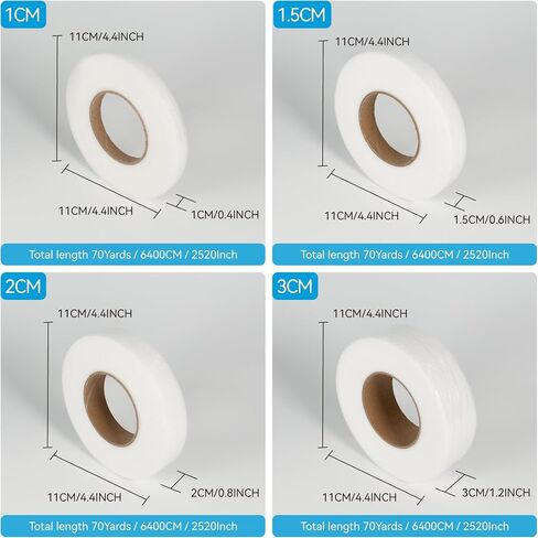 Cottnation Iron On Hem Tape, Fabric Fusing Hemming Tape: 0.4 Inch x 70 Yards Medium Weight Adhesive Web, No Sewing Needed, Ideal for Bonding and Crafting in Kuwait