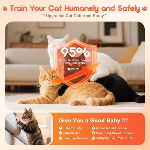 Cat Deterrent Spray, 100 Ml No Scratch Spray for Cats, Natural Cat Scratch Spray Keep Off Cat from Furniture, Plants in Saudi Arabia