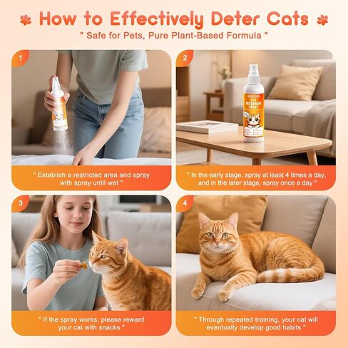 Cat Deterrent Spray, 100 Ml No Scratch Spray for Cats, Natural Cat Scratch Spray Keep Off Cat from Furniture, Plants in Saudi Arabia