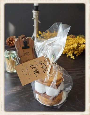 100 SMORES BAGS 4"x2"x8" With 2 1/2" Bottom Gusset - Wholesale - Ready to Ship - Poly Clear S'Mores in Saudi Arabia