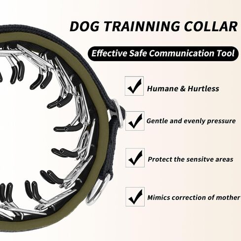 Martingale No Pull Cog Collar للكلاب الكبيرة المتوسطة الصغيرة ، والنيايلون الثقيلة عاكسة قابلة للتعديل طوق الانزلاق السحب مع مشبك للتدريب على المشي M الأسود الجيش الأخضر in Kuwait