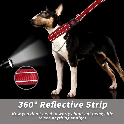 Martingale No Pull Cog Collar للكلاب الكبيرة المتوسطة الصغيرة ، والنيايلون الثقيلة عاكسة قابلة للتعديل طوق الانزلاق السحب مع مشبك للتدريب المشي S الأحمر in Kuwait
