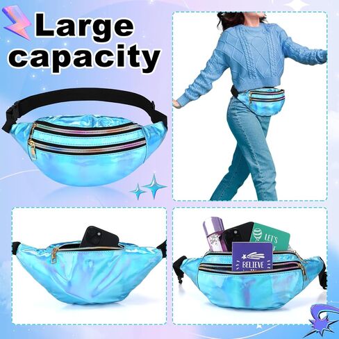80s Costume Accessories Set for Women Holographic Fanny Pack Neon Pink Hair Scrunchies Dangle Earrings Workout Headband Leg Warmers Wristbands for 80's Party Outfits in Saudi Arabia