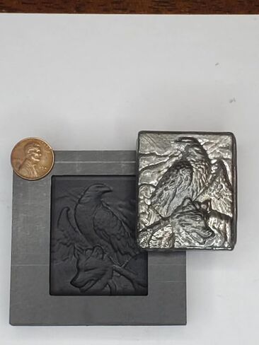 Graphite Mold Eagle & Wolf This Mold is Ideal for Casting a 3D Image. Works Great with Gold, Silver, Copper, Aluminum, Tin, and Other Precious and Non-Precious Metals. As Well as Pressing Glass. in Saudi Arabia