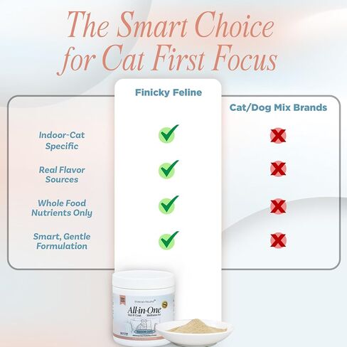 Nutritional Supplement with Multivitamins for Indoor Cats | Omega 3 Oil, Krill, Flax, Kelp | L-Lysine, Probiotics & Fiber for Digestive Support, Hairballs, Skin & Coat, Cat Dental Care Food Topper in Saudi Arabia