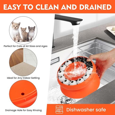 Cat Puzzle Feeder وعاء الطعام البطيء - وعاء التغذية البطيء التفاعلي للقطط الداخلية ، وعلاج لعبة إثراء التخصيب ، والتحفيز العقلي وإغاثة الملل (الوردي) in Saudi Arabia