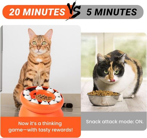 Cat Puzzle Feeder وعاء الطعام البطيء - وعاء التغذية البطيء التفاعلي للقطط الداخلية ، وعلاج لعبة إثراء التخصيب ، والتحفيز العقلي وإغاثة الملل (الوردي) in Saudi Arabia