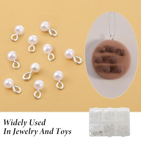 Giantree 400 PCS إبر العين الصغيرة المسمار ، مسامير ربط العين ، 3 أحجام من مسامير العيينة الصغيرة ، إكسسوارات الديكور ، والسنانير إبرة العيينة مثالية لصنع المجوهر in Kuwait