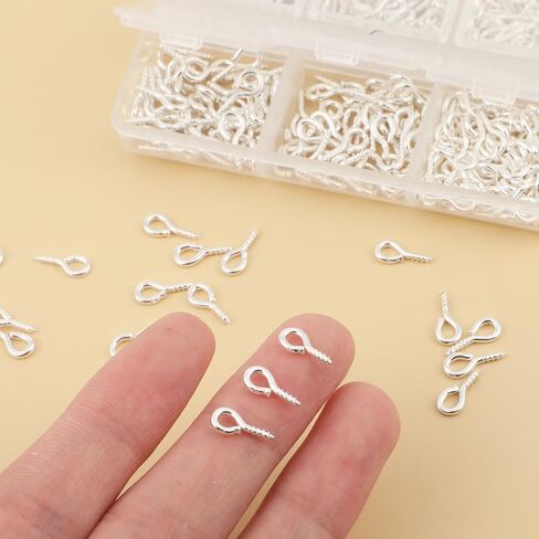Giantree 400 PCS إبر العين الصغيرة المسمار ، مسامير ربط العين ، 3 أحجام من مسامير العيينة الصغيرة ، إكسسوارات الديكور ، والسنانير إبرة العيينة مثالية لصنع المجوهر in Kuwait