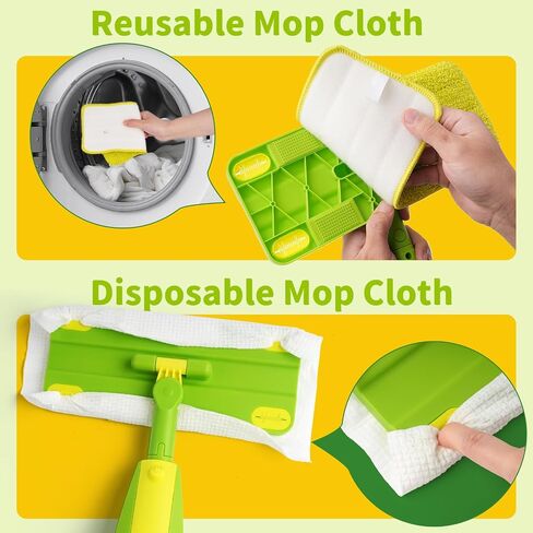 Kids Spray Mop,Toddler Mop Cleaning Set, Real Working Mini Mop & Kids Broom Dustpan Set, Housekeeping Pretend Play Toy, Montessori Kid Cleaning Toy Set Includes Organizer Clip -Green in Kuwait
