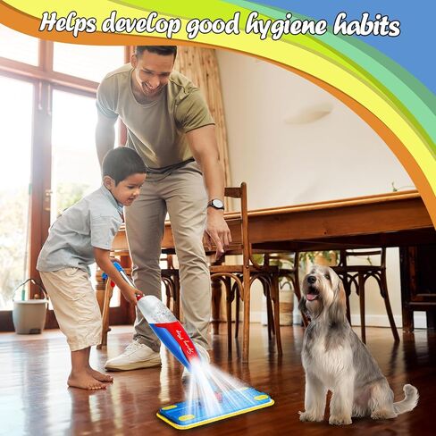 مجموعة تنظيف الأطفال Mop تنظف في الواقع ، Mini Stiddler Size Kids Pray Mop Works حقًا ، وأعمال صغيرة قابلة للفصل Mop Interactive Kid Play Play Gift for Boys Girls in Kuwait