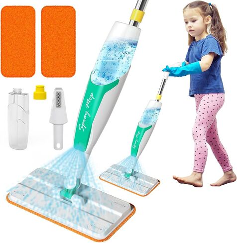 مجموعة تنظيف الأطفال Mop تنظف في الواقع ، Mini Stiddler Size Kids Pray Mop Works حقًا ، وأعمال صغيرة قابلة للفصل Mop Interactive Kid Play Play Gift for Boys Girls in Kuwait
